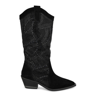 Bottes Cowboy Alma En Pena Rhinestones Bleu Marine Femme | GIR-48427811